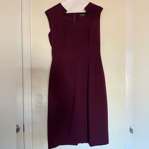 Tahari Woman Rich Burgundy Midi Dress